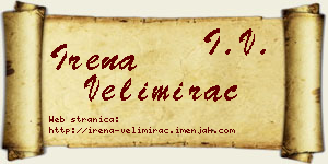 Irena Velimirac vizit kartica
